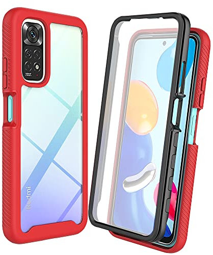 XINNI Coque pour Xiaomi Redmi Note 11 Pro (4G/5G) Antichoc Housse avec Protège écran, 360 Degrés Full Body Etui Solide Double Face Bumper Portable Transparent Housse