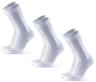 DANISH ENDURANCE Crew Laufsocken, Gepolstert & Atmungsaktiv, 3 & 5 Paar | Halbhohe Sportsocken, Gepolstert & Atmungsaktiv mit leichter Kompression, für Langstreckenläufe & Marathontraining, Unisex