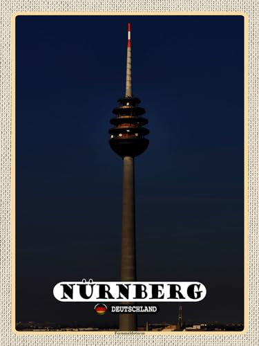 Ontrada Holzschild 30x40cm Nürnberg Fernmeldeturm Gemälde Holz Schild