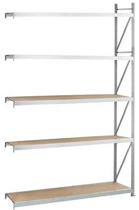 qpool24 AR, Weitspannregal WS 3000 mit Spanplatten, 3000 x 2000 x 1000 mm, verzinkt, 5 Ebenen, Fachlast 500 kg, Feldlast 2.500 kg