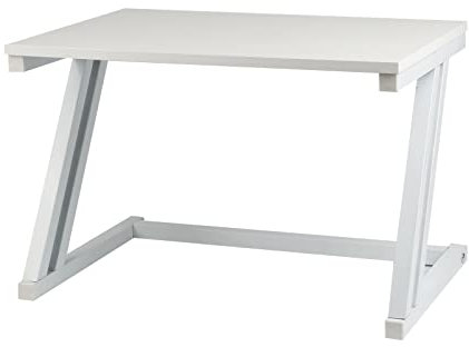 Mikrowelle,Mikrowellenregal mit Zwei Ebenen, Regal für Mikrowelle, ausziehbar, aus Metall und Holz, 2 Stufen, Mikrowellen-Regal, Küchenschrank, 57 * 38 * 38cm Z-weiß