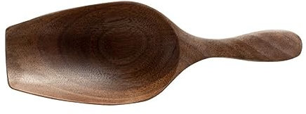 Fowecry Noyer Noir Bois Entier Creuser Cuillère à Grains de Café Pelle à Thé Cuillère à Café en Bois