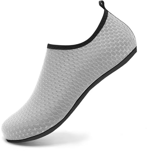 Steppli Water Shoes Yoga Quick-Dry Lightweight Swim Pool Sea Surf Shoes Weitsuit Breathable Aqua Wet Socks for Men Women Grey EU40/41=UK6.0/6.5