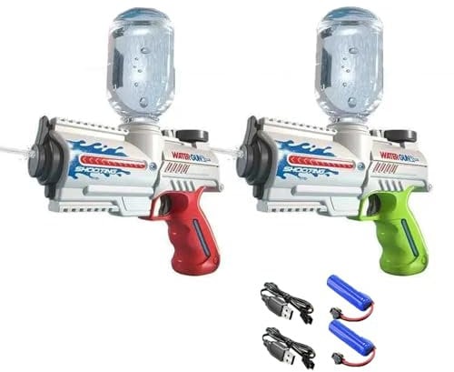 SDMAX Electric Water Gun with Water Bottles, Rechargeable Water Pistol for Kids & Adults, 26FT Long Range Shooting, Summer Beach Outdoor Fun, Assorted Colour