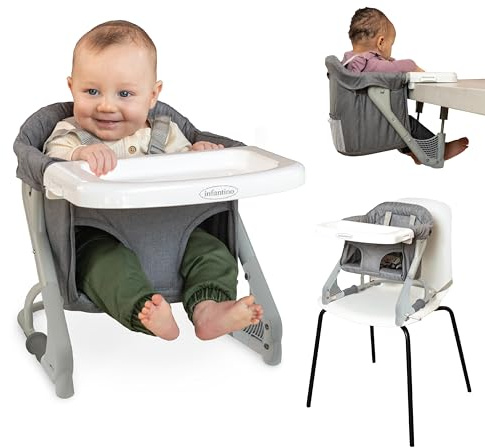Infantino the Ultimate Travel Booster, Versatile and Travel-Friendly Booster, High Chair and Seat for On-the-Go Families, Gray