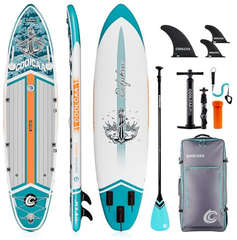 COOLCAA 360cmx86cmx15cm Stand Up Paddling Board mit Premium SUP Zubehör, Tragkraft bis 222kg, SUP Board für Erwachsene und Jugendliche Aller Niveaus