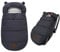 Baby Fußsack Winter für Babyschale Einschlagdecke Wasserdicht Universal Winterfußsack Babyfußsack aus Warmem Thermofleece für Kinderwagen Autositz und Buggy (Schwarz)