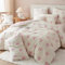 Tospass Aimer Housse de Couette Peluche 200x200 Blanc Rose Motif de Cœur Shaggy Furry Faux Fur Hiver Parure de lit Flanelle Fuzzy avec Fermeture Éclair Linge de Lit avec 2 Taie d'oreiller 65x65cm