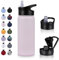 UMBFUN Bouteille d'eau en Acier Inoxydable - 500ml avec Paille,anti-fuite,Gazéifiée,BPA free Gourde Thermos(+2 Couvercles) Isolation Double Paroi Sous Vide pour Sport,Voyage,Camping,école,Vélo,Gym
