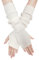 EQLEF Arm Warmers, Lange Fingerlose Handschuhe, Winter Armstulpen Gestrickt, Warme Armwärmer Handstulpen, Stulpen Arm Lange Handschuhe Ohne Finger für Damen (Weiß)