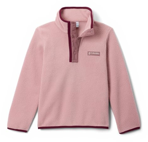 Columbia Jugend Unisex Helvetia 2 Half Snap Fleece, Fleece-Überzieher, Radiergummi, Rosa, Feige, L
