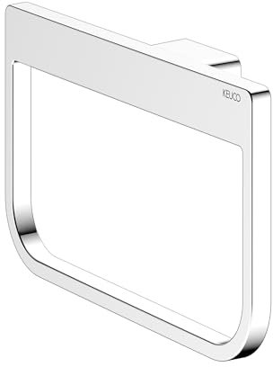 KEUCO Rose Handtuchring 24 cm, geschlossen, ohne Bohren, Metall verchromt, inkl. Klebeset und Schraubset, Handtuchhalter zum Kleben oder Schrauben