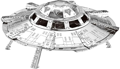 Metal Zone UFO 3D-Puzzle, Metall, Modellbausatz UFO zum Zusammenbauen, 3D-Metallpuzzle mit Flugzeugen, 3D-Puzzle für Erwachsene, 7 x 7 x 3,5 cm