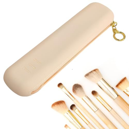 Trousse Pinceaux Maquillage, Trousse de maquillage Voyage en Silicone, Tendance et Portable pour Pinceaux de Maquillage, Douce et élégante