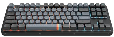 Dark Project ALU87A MIDNIGHT Mechanische Gaming-Tastatur | ANSI ENG | Hot-Swap | G3MS Zircon Speed-geschmierte Schalter | Gefettete Stabilisatoren | Flex Gasket Mount | Aluminium TKL 80% | RGB | Wired