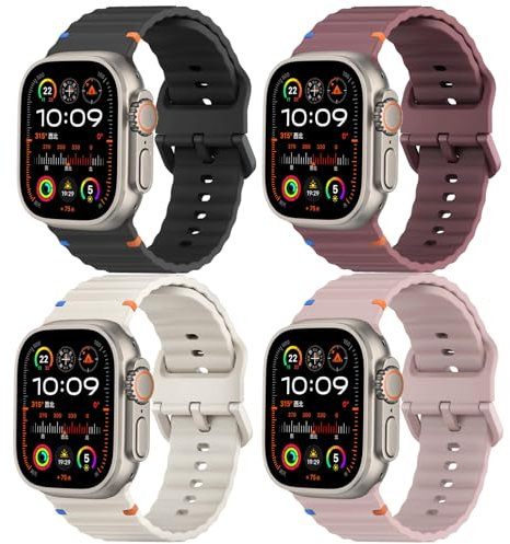 Sportarmband für Apple Watch Ultra/3/2 Armband 49mm 46mm 45mm 44mm 42mm 41mm 40mm 38mm iWatch Band für Herren Damen,Silikon Sport Apfelband Armbänder für Apple Watch Series 11 10 9 8 7 6 5 4 3 SE 3/2