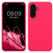 kwmobile Hülle kompatibel mit Samsung Galaxy A56 5G Hülle - Silikon Handy Case - Handyhülle weiche Oberfläche - kabelloses Laden - Neon Pink
