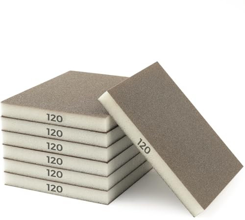 STEBRUAM 6 Pieces Sanding Sponges, 120 Grits Specifications Sanding Pads for DIY sanding tools,metal polishing,wood polishing, car polishing