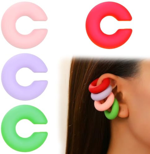 LQIOACU 4 Stück Fake piercing, Ear cuff, Ohrclips damen ohne ohrlöcher, Clip ohrringe