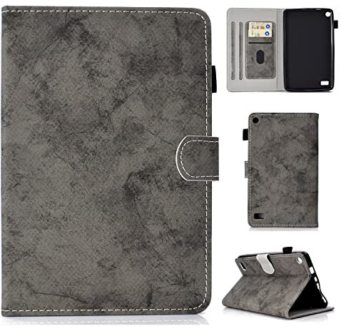 LAHDFKAJ Tablet Cases Case Compatible with Kindle Fire 7 2015/2017/2019 Case Cover,Slim Smart Folio Stand Cover Shockproof Protective Cases Auto Sleep/Wake Protective Case Tablet PC Case(Grey)