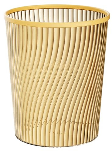 Poubelle de salle de bain 8.4x9, 8 pouce en or, poubelle bureau pour animaux compagnie avec bague serrage pour chambre, salon