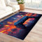 GENAEU Gamer Teppiche rutschfeste Fußmatte Moderne Stadtszene Home Runner Teppich Schlafzimmer Kinder Spiel Teenager Junge Graffiti Großer Rugs(Black)-120x180cm
