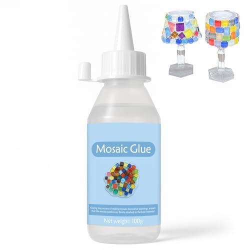 Mosaic Tile Epoxy Adhesive - Non-Toxic Fast-Acting Glue for Crafts, Ceramic & Glass - Waterproof UV Resistant No-Drip Formula, Clear Bond for Wood/Plastic & DIY Art (100ml)