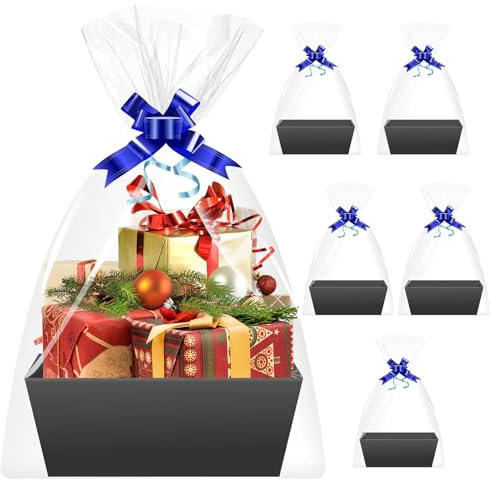 RANJIMA Geschenkkorb Leer Pappe, Geschenkkörbe Leer Groß für Hochzeiten, Geschenkbox zum Befüllen für Hochzeit Party, 5 Stück Dekorative Geschenkverpackung Körbe Set für Gastgeschenke, 25x17x9cm