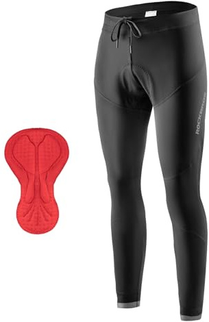 ROCKBROS Winter Radlerhose Fahrradhose Lang Herren Gepolstert, Thermo Kompression Radhose mit Sitzpolster, Winddicht und Atmungsaktiv Leggings Mit Reflektoren