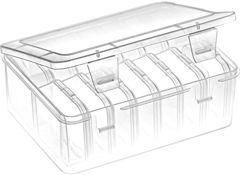 Bead Storage Box, 15 Pcs Transparent Craft Bead Organiser Storage Boxes | Rectangle Small Plastic Containers with Hinged Lid for Diamond DIY Craft Diamond Earplug Screws Small Items