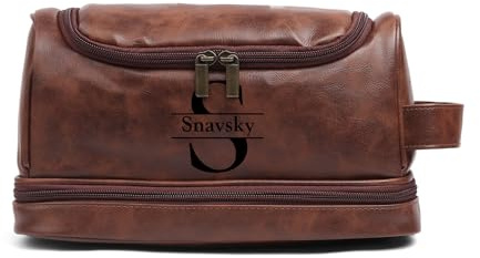 Trousse de Toilette personnalisée pour Homme, Sac de Lavage avec Noms Meilleur Cadeau de Papa pour la fête des pères Anniversaire Noël (E)