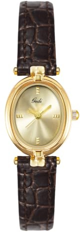 Zeruye Vintage Gold Oval Uhren für Frauen Mode Dainty Analog Quartz Business Armbanduhr Kleine Ultra-dünne Damen Kleidung Uhr mit Lederband