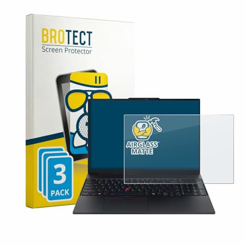 BROTECT Entspiegelungs Schutzglas für Lenovo ThinkPad E16 Gen 4 (3 Stück) Schutzfolie Glas Matt [Extrem Kratzfest 9H, Anti-Reflex, Anti-Fingerprint]
