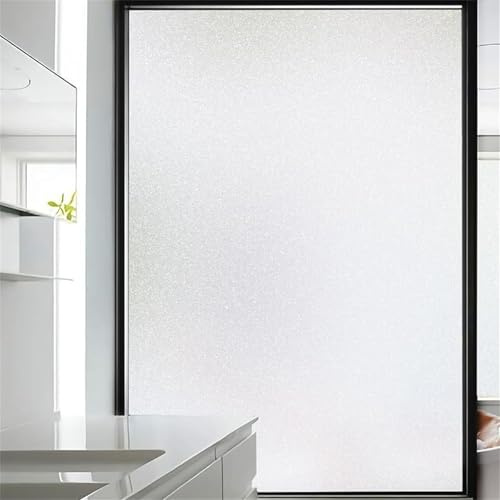 Fasbuy Selbstklebend Fensterfolie Blickdicht Badezimmer, Statisch Haftende Folie Sichtschutzfolie Fenster Milchglasfolie für Schlafzimmer Küche Büro Bad Duschkabine (Einfarbig,45x500cm)
