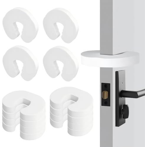Giloty 12 Pièces Bloque-Porte Bébé – Cale Sécurité en Mousse EVA, Protection Anti-Pincement pour Enfants & Animaux, Blanc