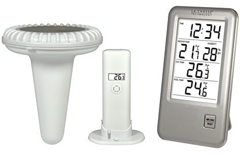 La Crosse Technology WS9068 Station de température avec sonde pour piscine - Argent