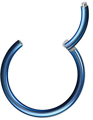 Piercingfaktor Universal Piercing Segmentring Scharnier Clicker Segment Ring Septum Tragus Helix Ohr Nase Lippe Brust Intim Blau 1.2mm x 10mm