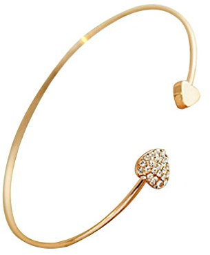 YAZILIND Rose Gold Plated corazón Diamante de imitación Brazalete Pulsera