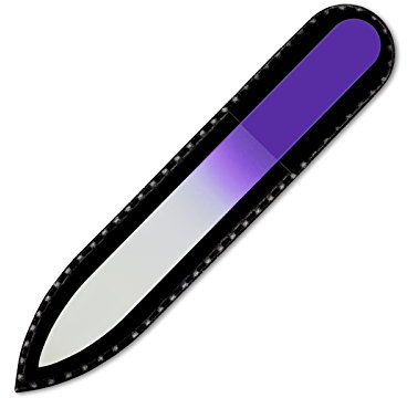 Mont Bleu Colour Crystal Nail File in Black Pouch - Small - Purse Size - Czech Tempered Glass - Handmade in Czech Republic