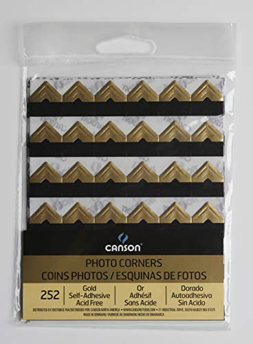 Canson 100510401 Selbstklebende Fotoecken, goldfarben