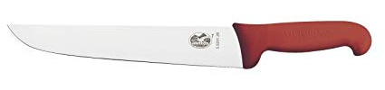 Victorinox 5.5201.36 Couteau de Boucher, Lame 36 cm INOX, Manche fibrox Rouge.