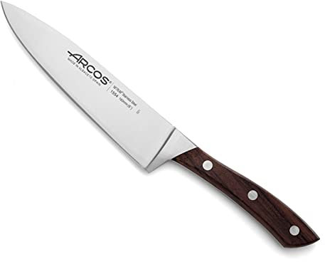 Arcos Couteau de Chef Forgé en Acier Inoxydable Nitrum 160 mm – Poignée Ergonomique en Polyoxyméthylène, Résistant à la Rouille et à l'Usure – Marron, Série Natura