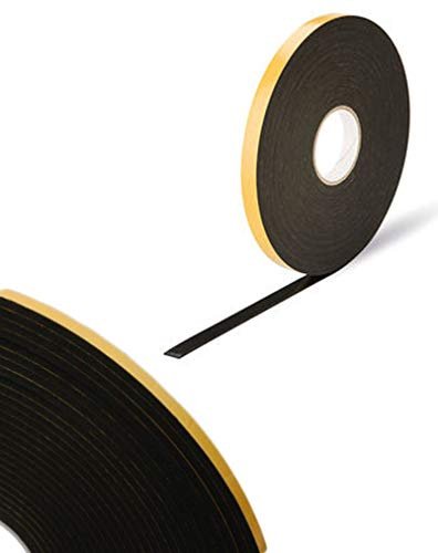 Virtual Plastics Double Sided Foam Tape - Heavy Duty Glazing Tape - Black 5mm Thick x 10mm Wide x 12m Long