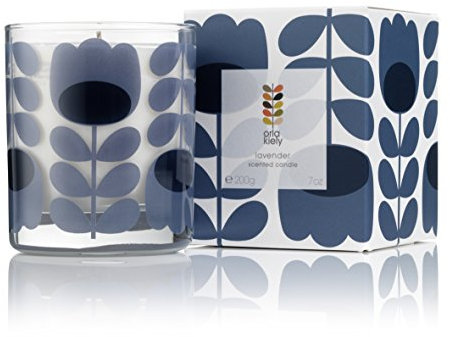 Orla Kiely Lavender Scented Candle, 200g, Purple, 8.5 x 8.5 x 10 cm