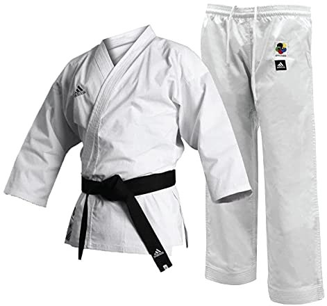Adidas | WKF Club Karate Gi for Men, Women & Kids | Perfect for Training and Sparring | Durable Polycotton Martial Arts Uniform with Elasticated Waistband and Climacool Feature