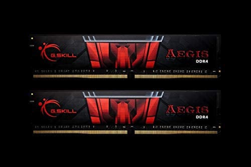 G.Skill Kit Barrettes mémoire 8Go (2x4Go) DIMM DDR4 Aegis PC4-19200 (2400 MHz) (Noir et Rouge) F4-2400C17D-8GIS