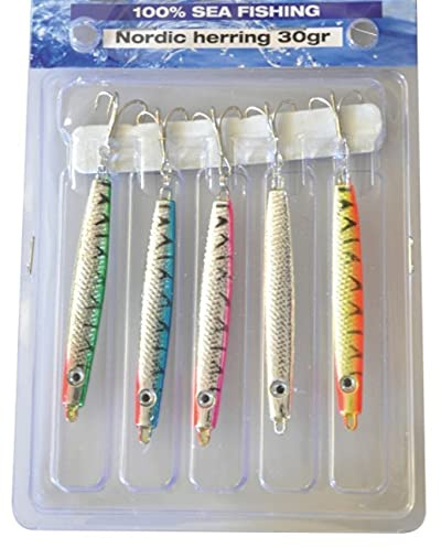 FFT® 5 x 30g NORDIC HERRING SPINNER LURE SEA PIER BOAT MACKEREL COD BASS PILE FISHING