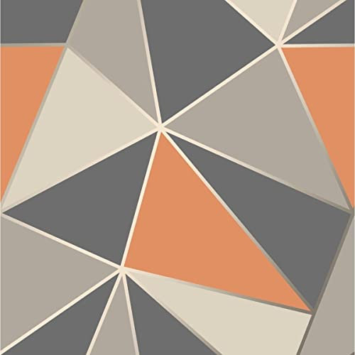 Fine Décor FD42002 UK Apex Geo Seitenwand-Tapete, brünniertes Orange