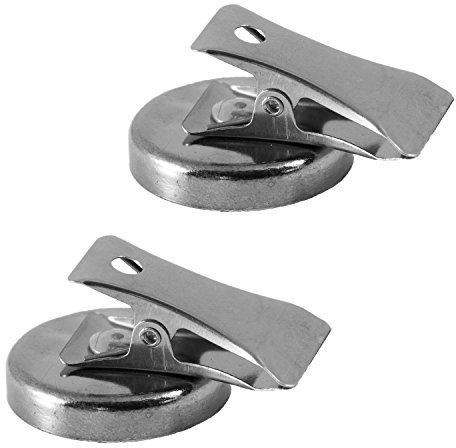 Magnetastico| 2x extra starke Magnetklammer aus Metall| Über 2 kg Haltekraft (vertikal)| Super Ferrit Magnetklemme für Kühlschrank Pinnwand Magnettafel| Magnet mit Klammer, magnetische Clips für Fotos