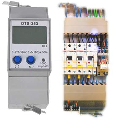 Digitaler Stromzähler 3-Phasen-Energiezähler DIN-Hutschiene kW, kWh,Hz,Volt eQ3 RS485 MODBUS Kraftstrom Starkstrom ZZ4
